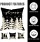 Winter Snowflake Decorative Throw Pillow Covers 18x18 Set of 4, Let It Snow Christmas Pine Tree Black Outdoor Pillowcase, Get Cozy Seasonal Holiday Farmhouse Cushion Case Home Decor